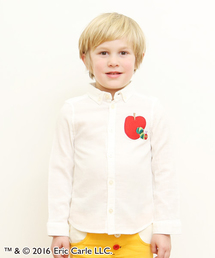 Design Tshirts Store graniph | エリックカールダブルガーゼキッズシャツ/はらぺこあおむし（レッドアップルエンブロイダリー）(シャツ/ブラウス)