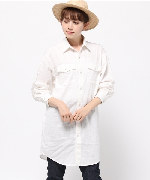 SLY（スライ）の「SOFT MILITARY LONG SH（シャツ/ブラウス・レディース・カーキ/ホワイト/ベージュ・FREE）」の14枚目の写真