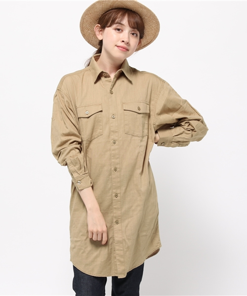 SLY（スライ）の「SOFT MILITARY LONG SH（シャツ/ブラウス・レディース・カーキ/ホワイト/ベージュ・FREE）」の15枚目の写真