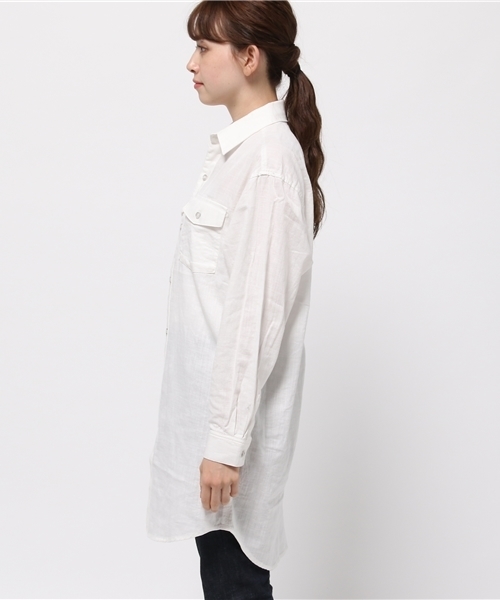 SLY（スライ）の「SOFT MILITARY LONG SH（シャツ/ブラウス・レディース・カーキ/ホワイト/ベージュ・FREE）」の5枚目の写真