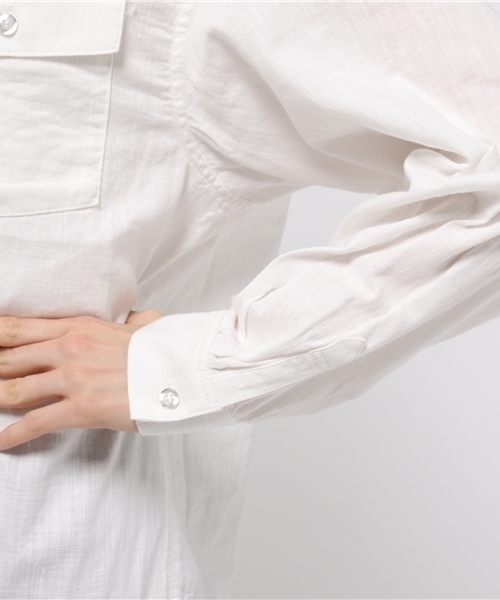 SLY（スライ）の「SOFT MILITARY LONG SH（シャツ/ブラウス・レディース・カーキ/ホワイト/ベージュ・FREE）」の8枚目の写真