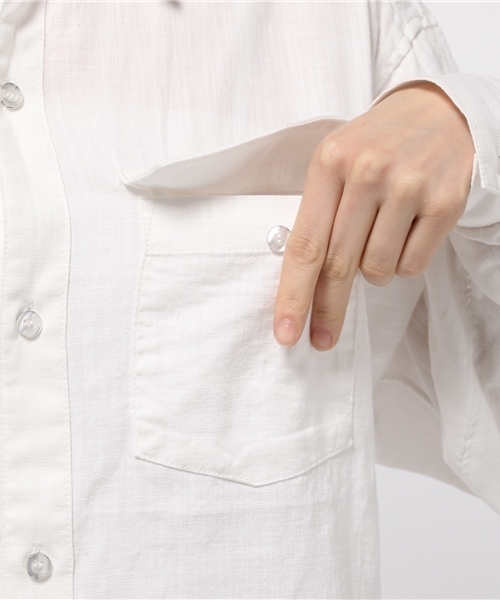 SLY（スライ）の「SOFT MILITARY LONG SH（シャツ/ブラウス・レディース・カーキ/ホワイト/ベージュ・FREE）」の10枚目の写真