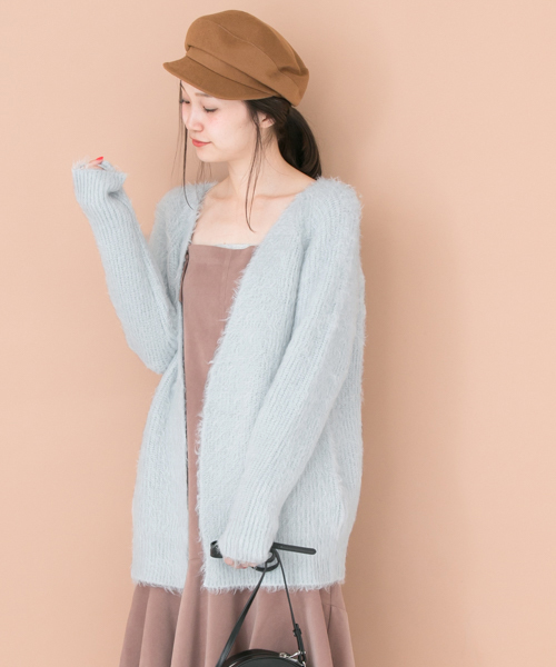 URBAN RESEARCH（アーバンリサーチ）の「UR モヘヤカーディガン（カーディガン/ボレロ・レディース・グレー系その他/エメラルド/サックスブルー・FREE）」の3枚目の写真