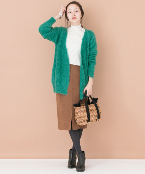 URBAN RESEARCH（アーバンリサーチ）の「UR モヘヤカーディガン（カーディガン/ボレロ・レディース・グレー系その他/エメラルド/サックスブルー・FREE）」の5枚目の写真