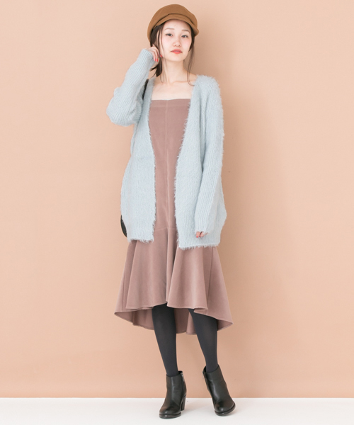 URBAN RESEARCH（アーバンリサーチ）の「UR モヘヤカーディガン（カーディガン/ボレロ・レディース・グレー系その他/エメラルド/サックスブルー・FREE）」の6枚目の写真