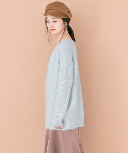 URBAN RESEARCH（アーバンリサーチ）の「UR モヘヤカーディガン（カーディガン/ボレロ・レディース・グレー系その他/エメラルド/サックスブルー・FREE）」の8枚目の写真