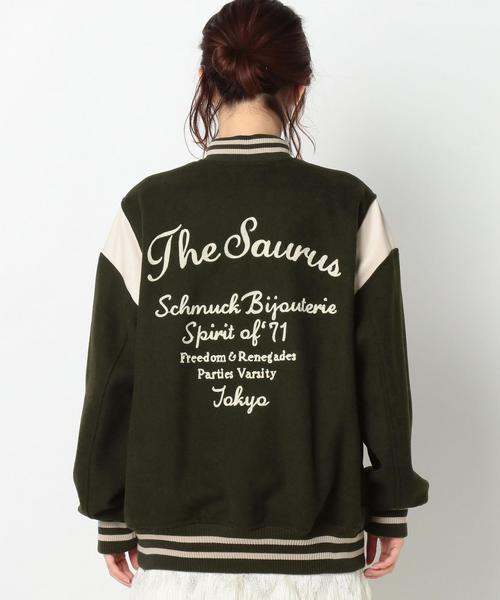 Another Edition(アナザーエディション)の「スタジアムジャンパー(オリーブ)/AEBC STADIUM JUMPER OLV(スタジャン・レディース・オリーブ・MEDIUM/SMALL)」の13枚目の写真