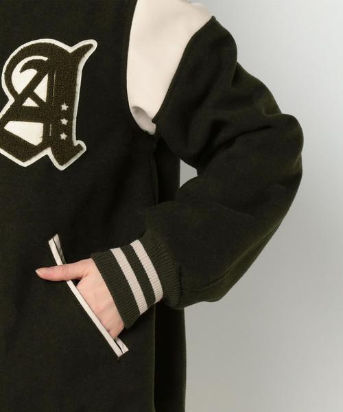 Another Edition(アナザーエディション)の「スタジアムジャンパー(オリーブ)/AEBC STADIUM JUMPER OLV(スタジャン・レディース・オリーブ・MEDIUM/SMALL)」の10枚目の写真
