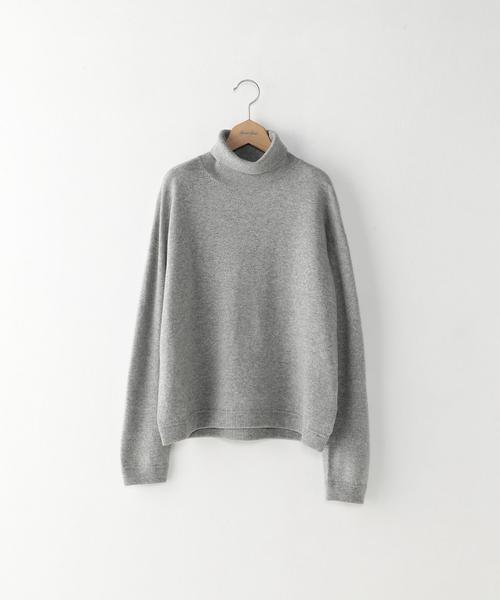 Steven Alan(スティーブンアラン)の「<crepuscule>TURTLE NECK KNIT PULLOVER/ニット Ψ :(ニット/セーター・レディース・ライトグレー/ワインレッド・0)」の1枚目の写真