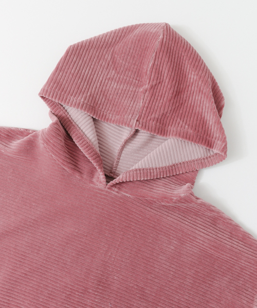 KBF（ケイビーエフ）の「KBF ベロアフーディー（Tシャツ/カットソー・レディース・チャコールグレー/グレー/ピンク・ONE）」の7枚目の写真