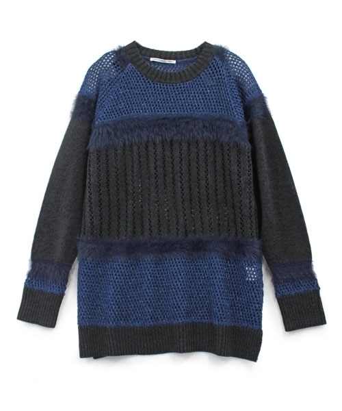 RNA（アールエヌエー）の「K2240 ファンシーヤーンMixロング丈プルオーバー（ニット/セーター・レディース・キナリ/スミクロ/ピンク・MEDIUM）」の9枚目の写真