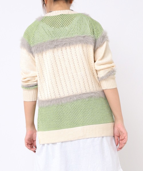 RNA（アールエヌエー）の「K2240 ファンシーヤーンMixロング丈プルオーバー（ニット/セーター・レディース・キナリ/スミクロ/ピンク・MEDIUM）」の17枚目の写真