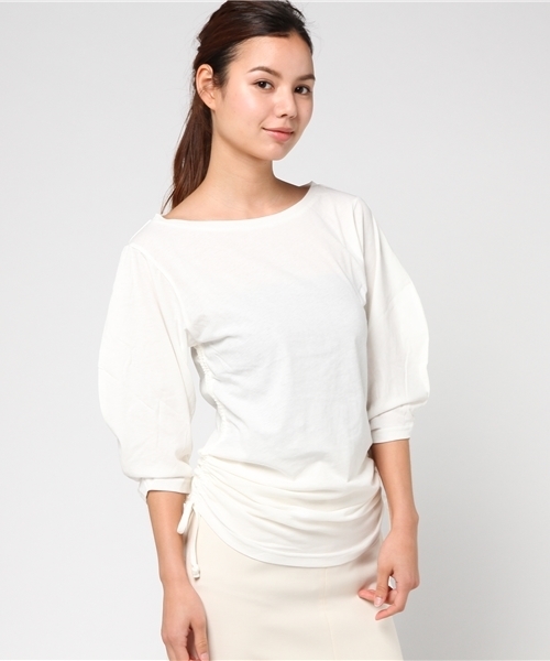 SLY(スライ)の「DRAWSTRING TOPS(Tシャツ/カットソー・レディース・ミント/ブラック/ホワイト・2/1)」の11枚目の写真