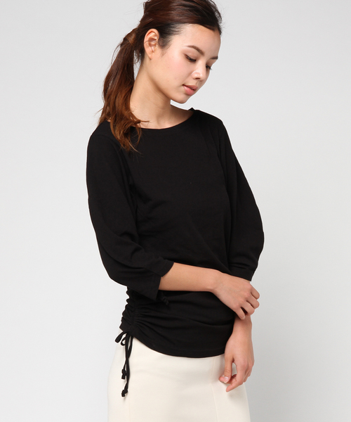 SLY(スライ)の「DRAWSTRING TOPS(Tシャツ/カットソー・レディース・ミント/ブラック/ホワイト・2/1)」の12枚目の写真