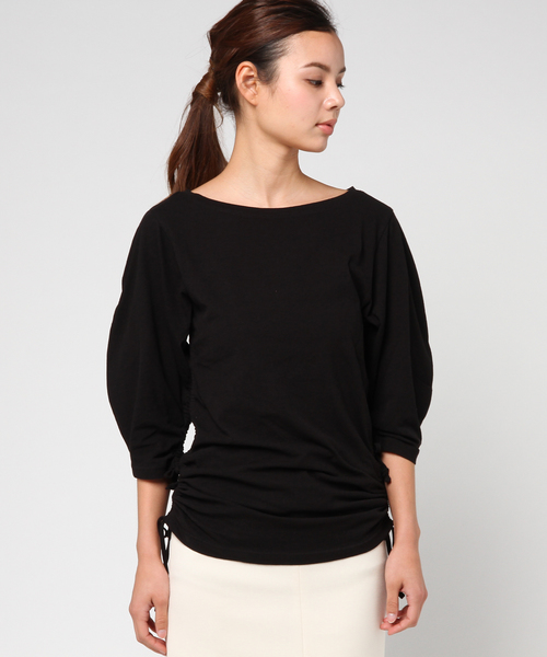 SLY(スライ)の「DRAWSTRING TOPS(Tシャツ/カットソー・レディース・ミント/ブラック/ホワイト・2/1)」の4枚目の写真