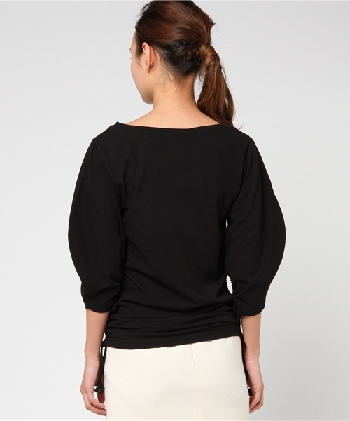 SLY(スライ)の「DRAWSTRING TOPS(Tシャツ/カットソー・レディース・ミント/ブラック/ホワイト・2/1)」の6枚目の写真