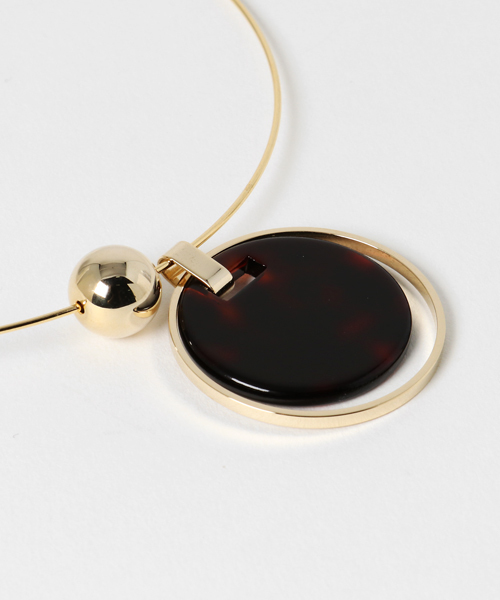 STUDIOUS（ステュディオス）の「ラクトマーブルネックレス（ネックレス・レディース・オフホワイト/ブラウン・FREE）」の3枚目の写真