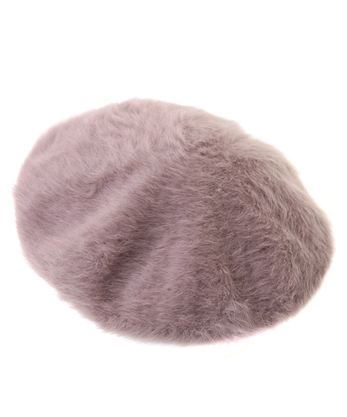 14+（イチヨンプラス）の「アンゴラファーベレー レディース 帽子（ハンチング/ベレー帽・レディース・ベージュ/ブラック/ブラウン/グレー/ネイビー/オフホワイト/サックスブルー/ピンク/ターコイズブルー/ワインレッド/チャコールグレー/オレンジ・FREE）」の5枚目の写真