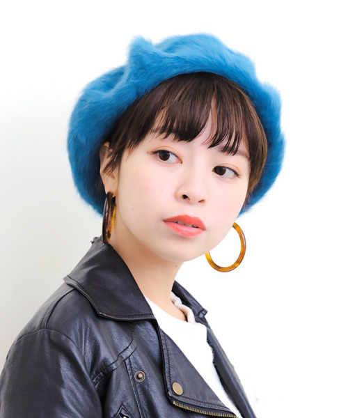 14+（イチヨンプラス）の「アンゴラファーベレー レディース 帽子（ハンチング/ベレー帽・レディース・ベージュ/ブラック/ブラウン/グレー/ネイビー/オフホワイト/サックスブルー/ピンク/ターコイズブルー/ワインレッド/チャコールグレー/オレンジ・FREE）」の9枚目の写真