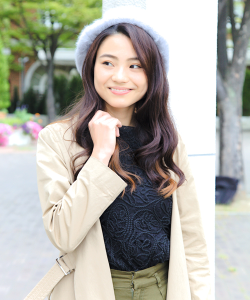 14+（イチヨンプラス）の「アンゴラファーベレー レディース 帽子（ハンチング/ベレー帽・レディース・ベージュ/ブラック/ブラウン/グレー/ネイビー/オフホワイト/サックスブルー/ピンク/ターコイズブルー/ワインレッド/チャコールグレー/オレンジ・FREE）」の15枚目の写真