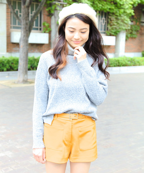 14+（イチヨンプラス）の「アンゴラファーベレー レディース 帽子（ハンチング/ベレー帽・レディース・ベージュ/ブラック/ブラウン/グレー/ネイビー/オフホワイト/サックスブルー/ピンク/ターコイズブルー/ワインレッド/チャコールグレー/オレンジ・FREE）」の17枚目の写真