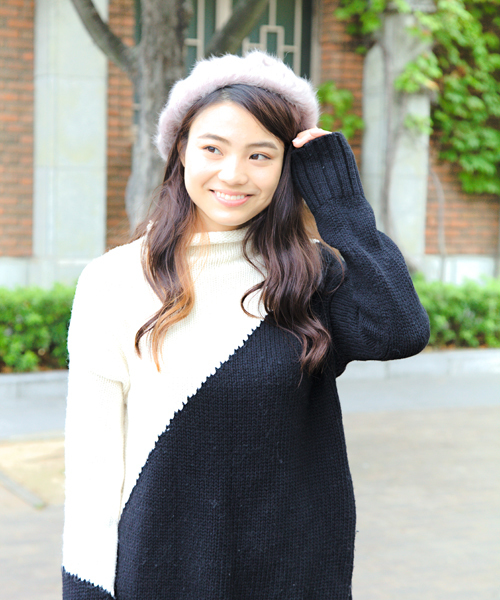 14+（イチヨンプラス）の「アンゴラファーベレー レディース 帽子（ハンチング/ベレー帽・レディース・ベージュ/ブラック/ブラウン/グレー/ネイビー/オフホワイト/サックスブルー/ピンク/ターコイズブルー/ワインレッド/チャコールグレー/オレンジ・FREE）」の19枚目の写真