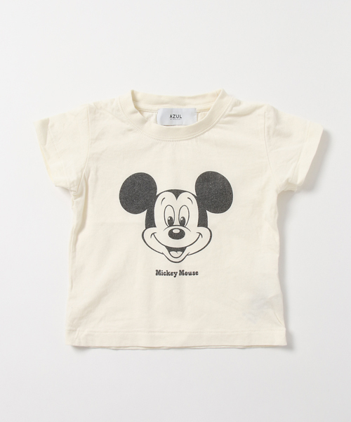 AZUL by moussy(アズールバイマウジー)の「MICKEY 半袖TEE(Tシャツ/カットソー・キッズ・ライトブルー/オフホワイト・110/120/130/100)」の2枚目の写真