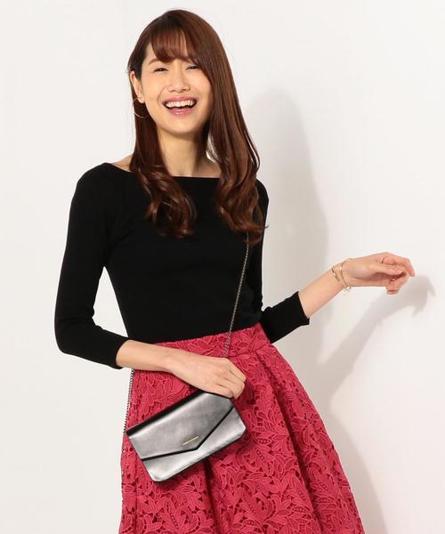 Jewel Changes（ジュエルチェンジズ）の「JC C テレコ ボートネックプルオーバー（Tシャツ/カットソー・レディース・ライトグレー/ブラック/ホワイト・FREE）」の3枚目の写真