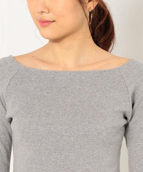 Jewel Changes（ジュエルチェンジズ）の「JC C テレコ ボートネックプルオーバー（Tシャツ/カットソー・レディース・ライトグレー/ブラック/ホワイト・FREE）」の11枚目の写真