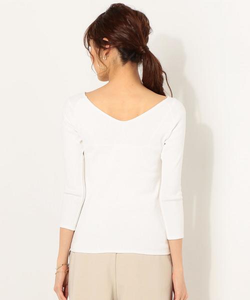 Jewel Changes（ジュエルチェンジズ）の「JC C テレコ ボートネックプルオーバー（Tシャツ/カットソー・レディース・ライトグレー/ブラック/ホワイト・FREE）」の7枚目の写真