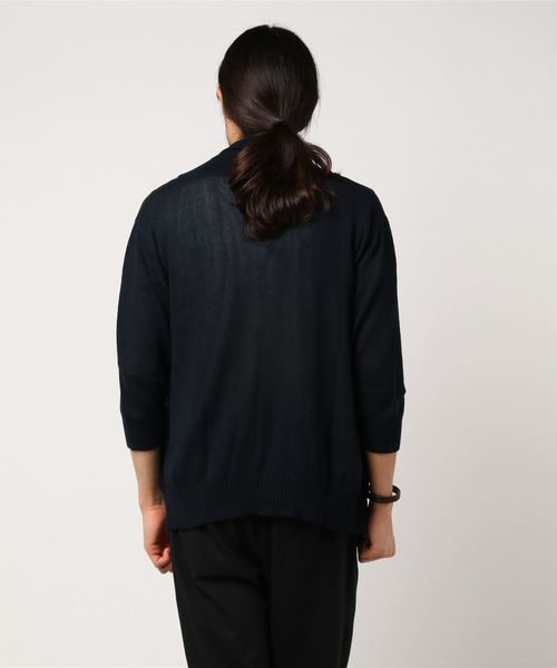 ARCADE（アーケード）の「ケーブル編み ショールカラー サマーニット 7分袖 カーディガン（カーディガン/ボレロ・メンズ・ミックスグレー/ブラックミックス/ベージュ/ネイビー・M/L/LL）」の6枚目の写真