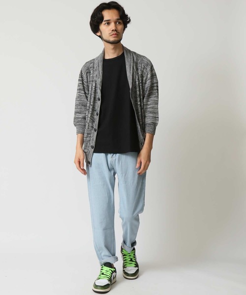 ARCADE（アーケード）の「ケーブル編み ショールカラー サマーニット 7分袖 カーディガン（カーディガン/ボレロ・メンズ・ミックスグレー/ブラックミックス/ベージュ/ネイビー・M/L/LL）」の10枚目の写真