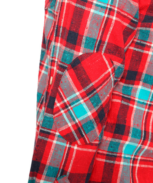 X-girl（エックスガール）の「NUBBY PLAID SHIRT（シャツ/ブラウス・レディース・ネイビー/ピンク/レッド・1/2）」の8枚目の写真