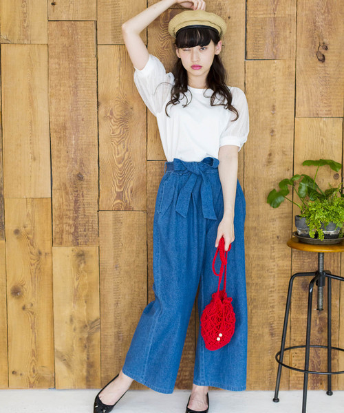 WEGO（ウィゴー）の「WEGO/チュールスリーブTシャツ（Tシャツ/カットソー・レディース・ホワイト/ブラック/ライトイエロー/ピンク/サックスブルー/ライトピンク・FREE）」の11枚目の写真