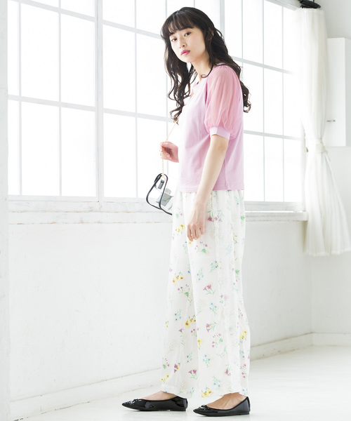 WEGO（ウィゴー）の「WEGO/チュールスリーブTシャツ（Tシャツ/カットソー・レディース・ホワイト/ブラック/ライトイエロー/ピンク/サックスブルー/ライトピンク・FREE）」の15枚目の写真