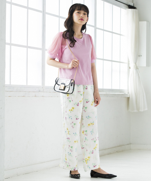 WEGO（ウィゴー）の「WEGO/チュールスリーブTシャツ（Tシャツ/カットソー・レディース・ホワイト/ブラック/ライトイエロー/ピンク/サックスブルー/ライトピンク・FREE）」の17枚目の写真