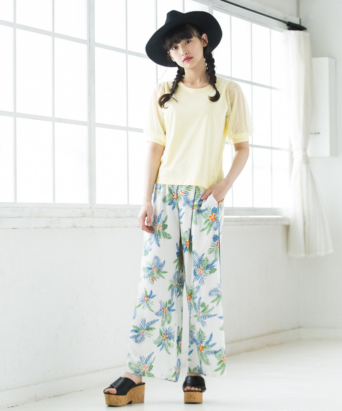 WEGO（ウィゴー）の「WEGO/チュールスリーブTシャツ（Tシャツ/カットソー・レディース・ホワイト/ブラック/ライトイエロー/ピンク/サックスブルー/ライトピンク・FREE）」の22枚目の写真