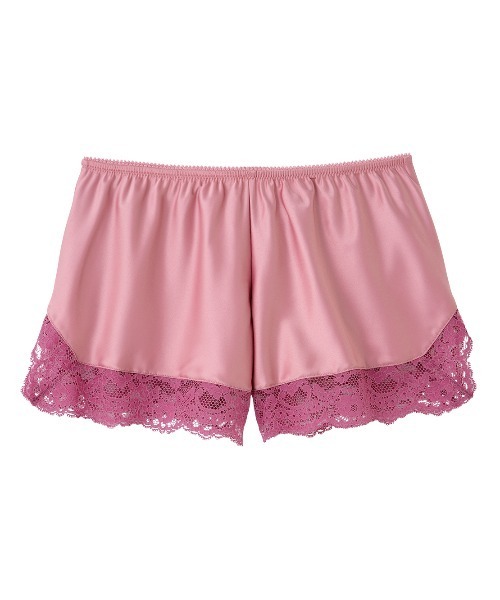 PEACH JOHN（ピーチジョン）の「【さらりとした着心地のインナー。摩擦や下着の透け防止に◎】レーストリムサテンタップパンツ（インナーウェア/肌着・レディース・ブラック/アイボリー/ブルー/ネイビー/ピンクベージュ/ラベンダー/グレイッシュブルー/ピンク/ミント/コーラル/ローズ/スモークピンク/ワイン/ダークネイビー/グレイッシュベージュ/レッド/ライトブルー・SMALL/MEDIUM/LARGE）」の11枚目の写真