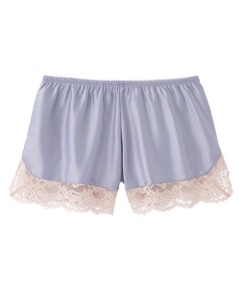 PEACH JOHN（ピーチジョン）の「【さらりとした着心地のインナー。摩擦や下着の透け防止に◎】レーストリムサテンタップパンツ（インナーウェア/肌着・レディース・ブラック/アイボリー/ブルー/ネイビー/ピンクベージュ/ラベンダー/グレイッシュブルー/ピンク/ミント/コーラル/ローズ/スモークピンク/ワイン/ダークネイビー/グレイッシュベージュ/レッド/ライトブルー・SMALL/MEDIUM/LARGE）」の8枚目の写真