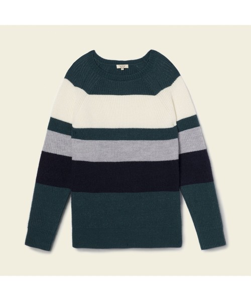 AIGLE（エーグル）の「片畦ワイドボーダーラグランプルオーバー（ニット/セーター・レディース・ヘザーグレー/グリーン/ダークネイビー・SMALL/MEDIUM/LARGE）」の11枚目の写真