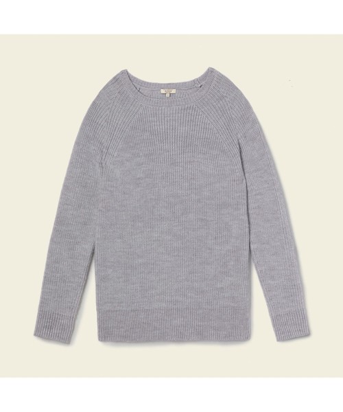 AIGLE（エーグル）の「片畦ワイドボーダーラグランプルオーバー（ニット/セーター・レディース・ヘザーグレー/グリーン/ダークネイビー・SMALL/MEDIUM/LARGE）」の8枚目の写真