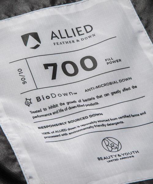 BEAUTY&YOUTH UNITED ARROWS（ビューティーアンドユースユナイテッドアローズ）の「BY ”小松マテーレ” TW ダウンジャケット ◆（ダウンジャケット/コート・メンズ・ダークグレー/ネイビー/その他・LARGE/SMALL/X-LARGE/MEDIUM）」の9枚目の写真