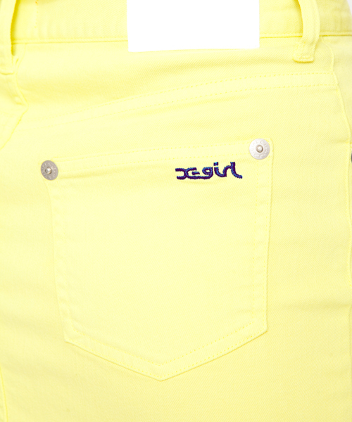 X-girl(エックスガール)の「COLORFUL SKIRT(スカート・レディース・ピンク/イエロー/グリーン/ライトブルー・1/2/0)」の5枚目の写真