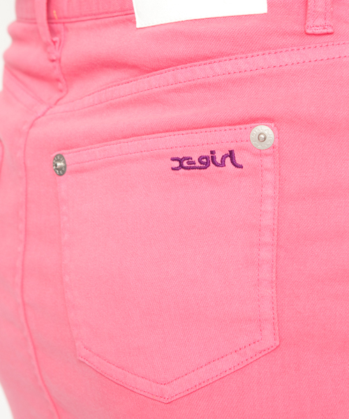 X-girl(エックスガール)の「COLORFUL SKIRT(スカート・レディース・ピンク/イエロー/グリーン/ライトブルー・1/2/0)」の6枚目の写真