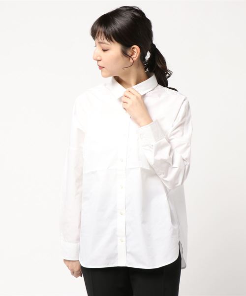 AMERICAN HOLIC（アメリカンホリック）の「2WAY衿取り外しドルマンビッグシャツ（シャツ/ブラウス・レディース・ネイビー/オフホワイト/サックスブルー/ピンク/その他5/ストライプ/チェック/ブルー系その他4/ブルー系その他5・M/L）」の2枚目の写真