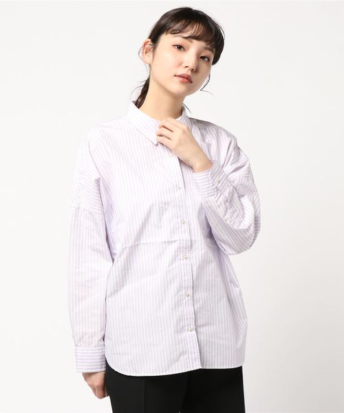 AMERICAN HOLIC（アメリカンホリック）の「2WAY衿取り外しドルマンビッグシャツ（シャツ/ブラウス・レディース・ネイビー/オフホワイト/サックスブルー/ピンク/その他5/ストライプ/チェック/ブルー系その他4/ブルー系その他5・M/L）」の8枚目の写真