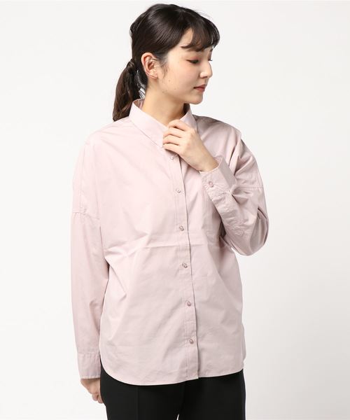 AMERICAN HOLIC（アメリカンホリック）の「2WAY衿取り外しドルマンビッグシャツ（シャツ/ブラウス・レディース・ネイビー/オフホワイト/サックスブルー/ピンク/その他5/ストライプ/チェック/ブルー系その他4/ブルー系その他5・M/L）」の6枚目の写真