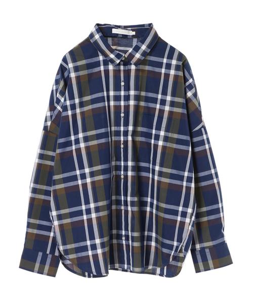 AMERICAN HOLIC（アメリカンホリック）の「2WAY衿取り外しドルマンビッグシャツ（シャツ/ブラウス・レディース・ネイビー/オフホワイト/サックスブルー/ピンク/その他5/ストライプ/チェック/ブルー系その他4/ブルー系その他5・M/L）」の20枚目の写真