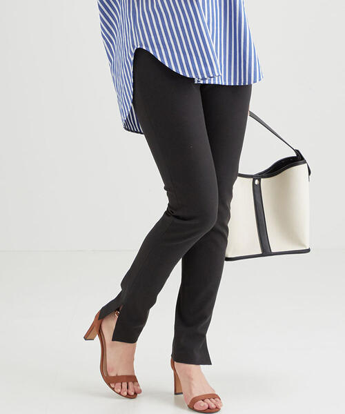 green label relaxing(グリーンレーベルリラクシング)の「FM CRPU ツイル シガレット パンツ ◆(その他パンツ・レディース・ブラック/ワインレッド/モカ・40/38/36)」の1枚目の写真