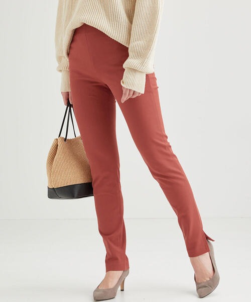 green label relaxing(グリーンレーベルリラクシング)の「FM CRPU ツイル シガレット パンツ ◆(その他パンツ・レディース・ブラック/ワインレッド/モカ・40/38/36)」の3枚目の写真